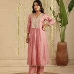 Gulabik Dusty Pink Sequence Work Ethnic Co‑Ord Set for Women