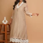 Gulabik Beige Lace Kurta Pant Set