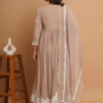 Beige Button Anarkali