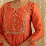Gulabik Burnt Orange Zardozi Set with Dupatta