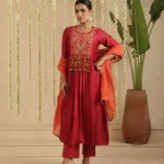 Gulabik Maroon and Orange Tassel Set