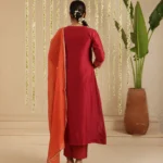 Gulabik Maroon and Orange Tassel Set