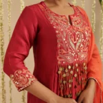 Gulabik Maroon and Orange Tassel Set