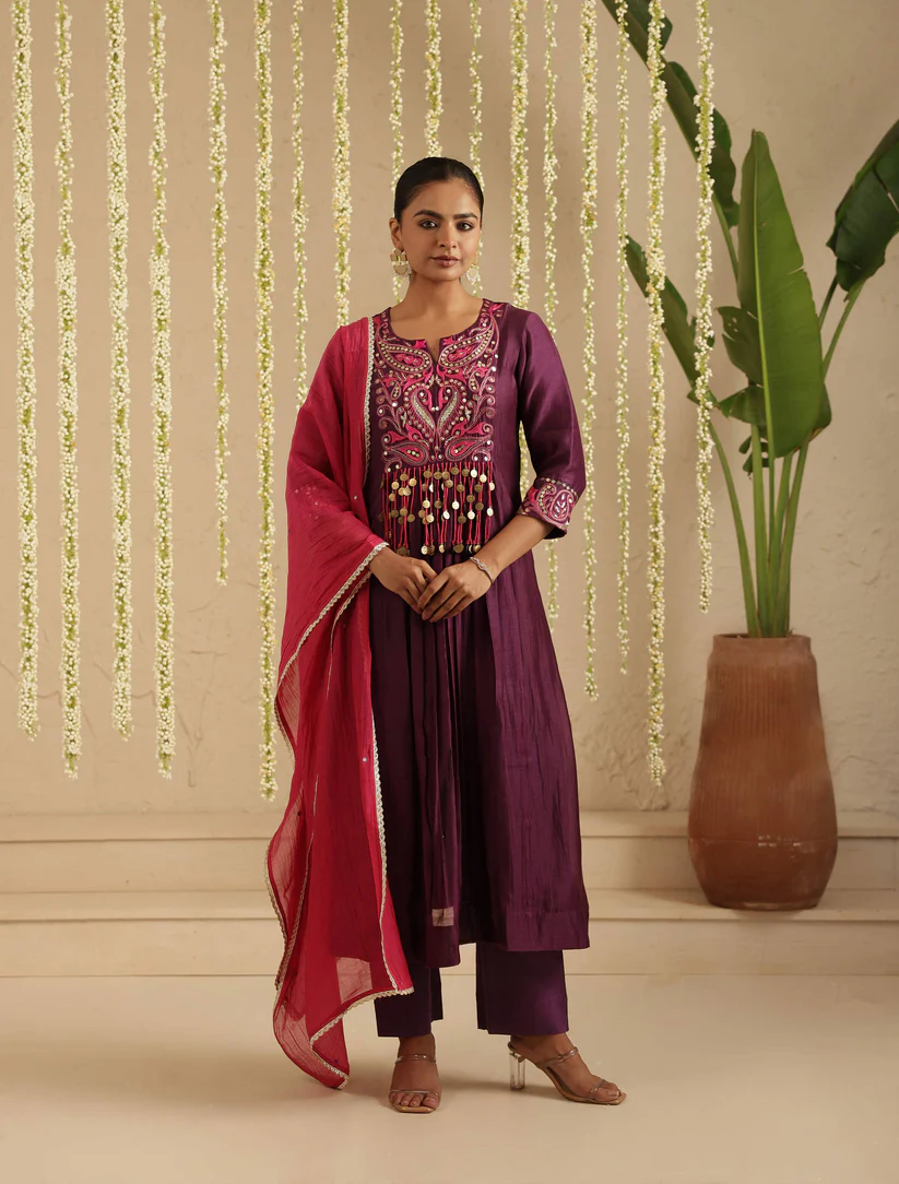 Gulabik Purple and Hot Pink Tassel Set