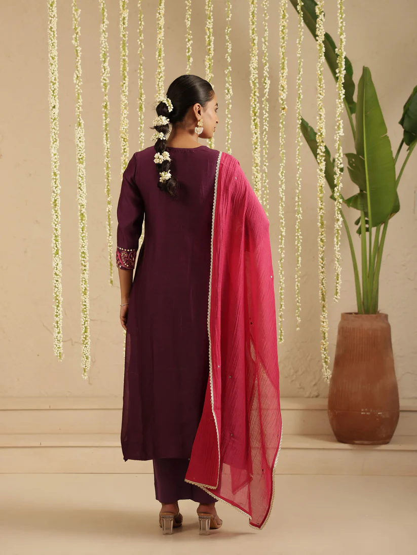 Gulabik Purple and Hot Pink Tassel Set