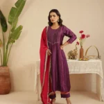 Gulabik Purple Cut Daana Tassel suit set