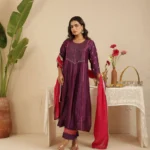Gulabik Purple Cut Daana Tassel suit set