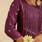 Gulabik Purple Cut Daana Tassel suit set