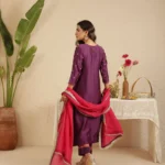 Gulabik Purple Cut Daana Tassel suit set
