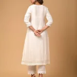 Gulabik Pearl White Kurta Pant Set for Women