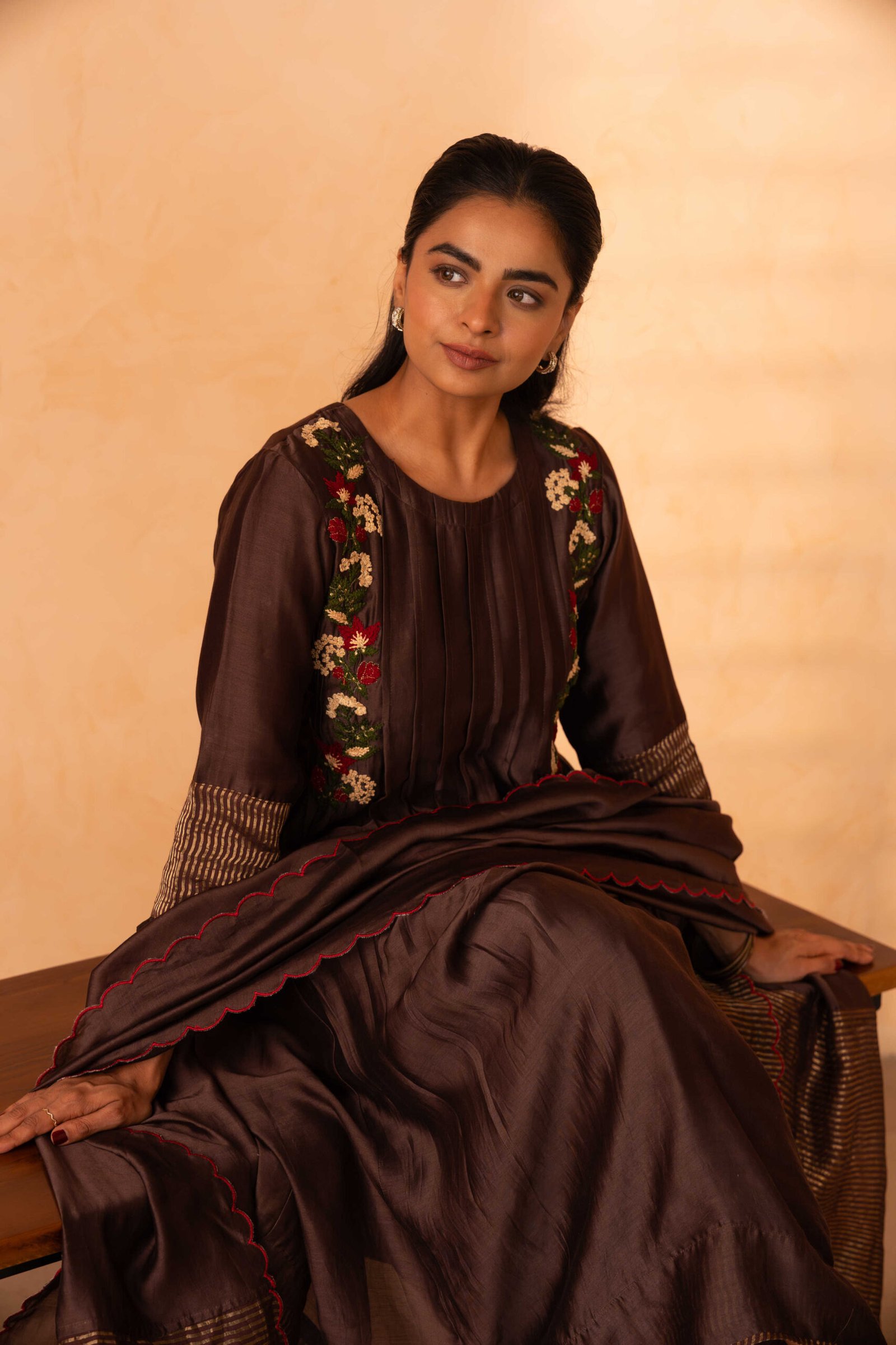 Gulabik Firdaus Suit Set - Coke