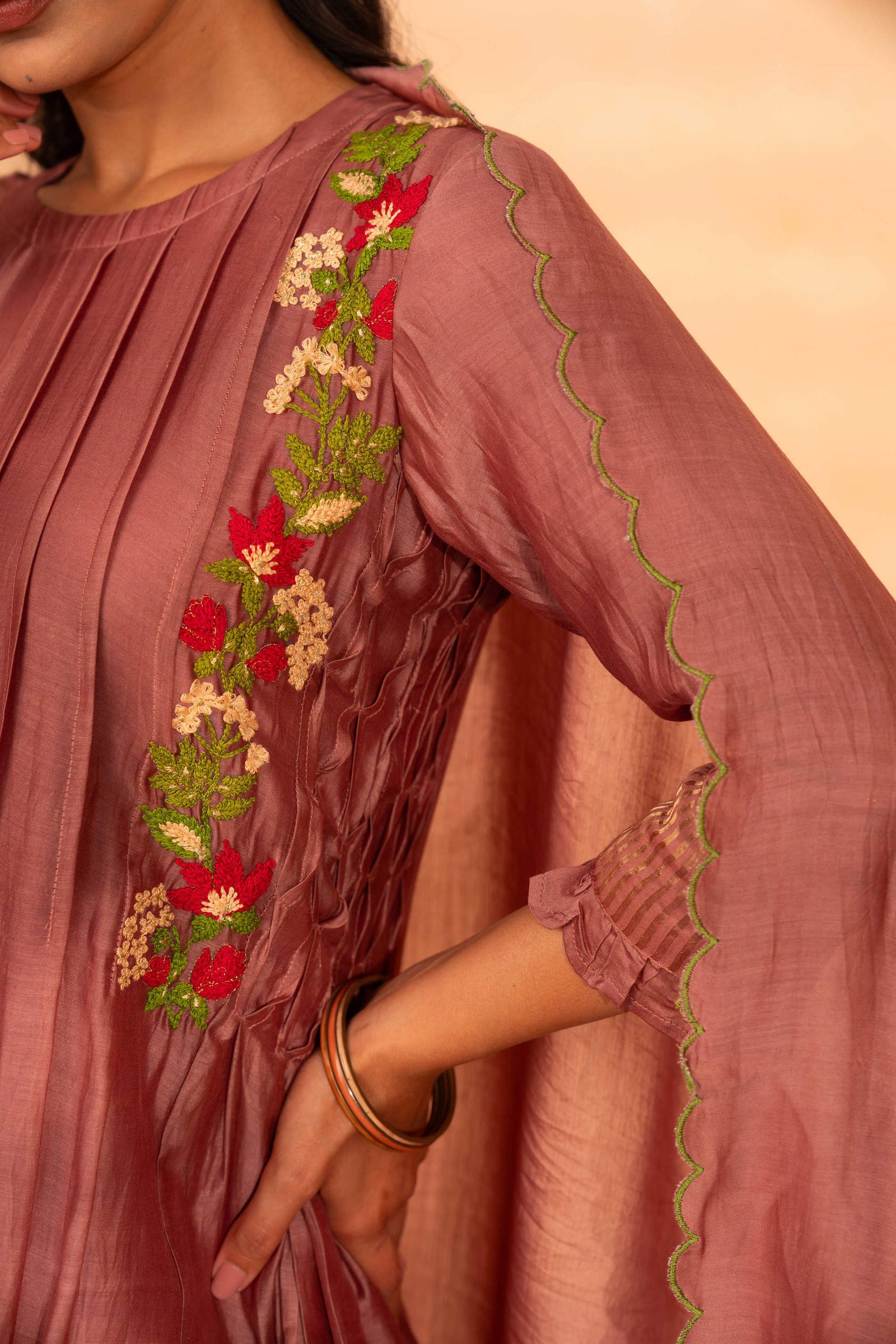 Gulabik Firdaus Suit Set - Dusty Rose