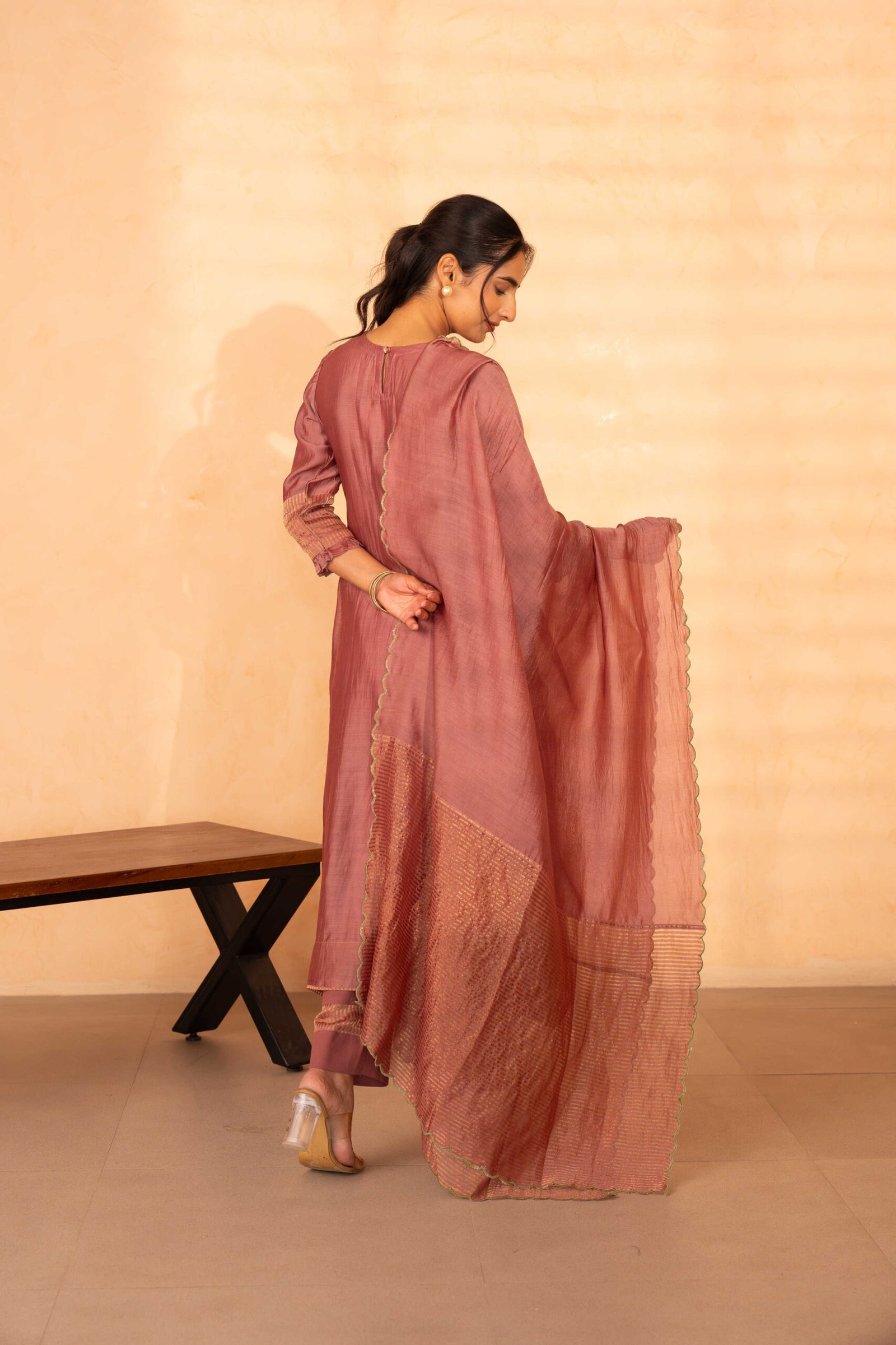 Gulabik Firdaus Suit Set - Dusty Rose