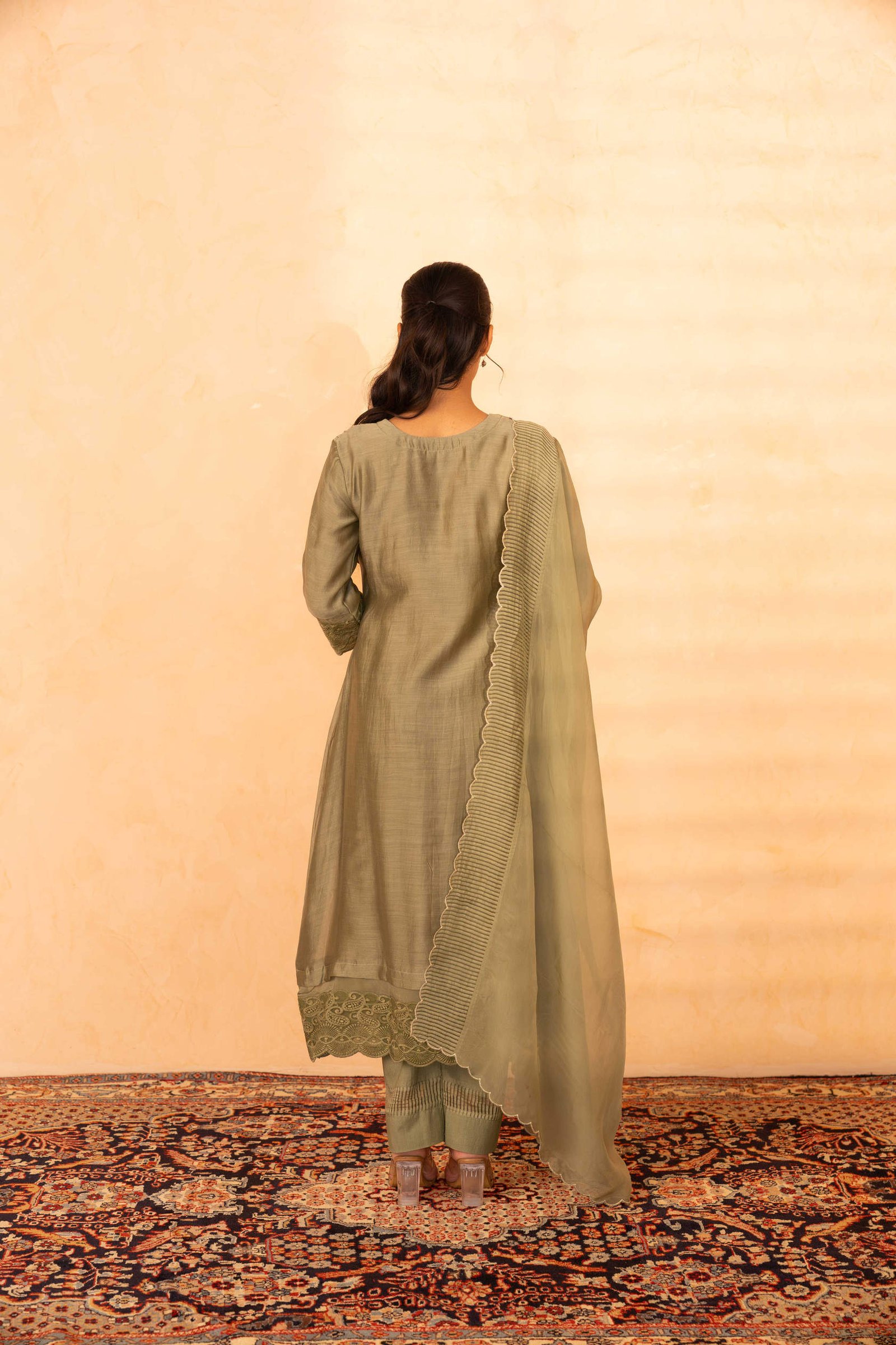 Gulabik Gulposh Suit Set - Moss Green