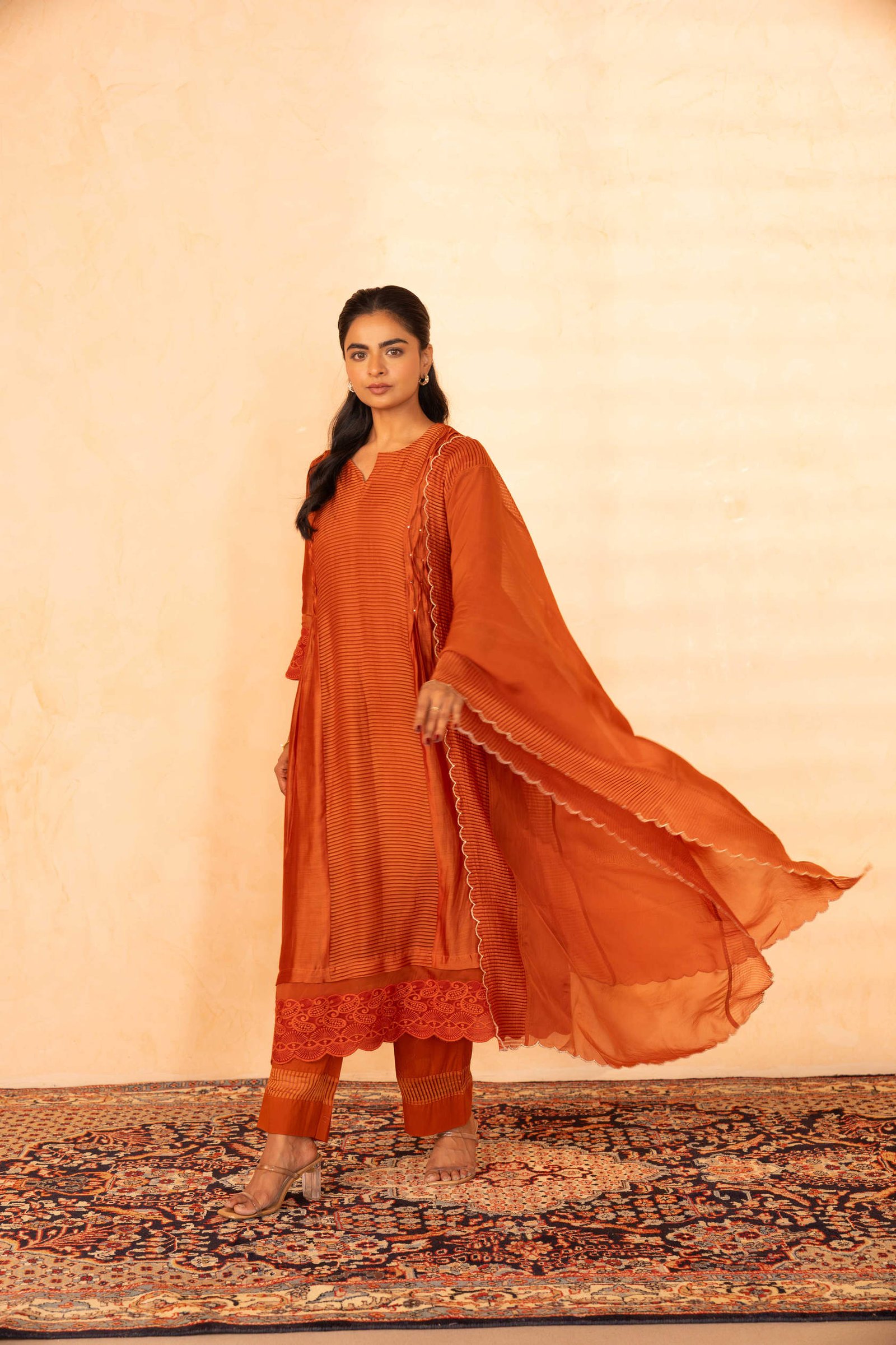 Gulabik Gulposh Suit Set - Rust