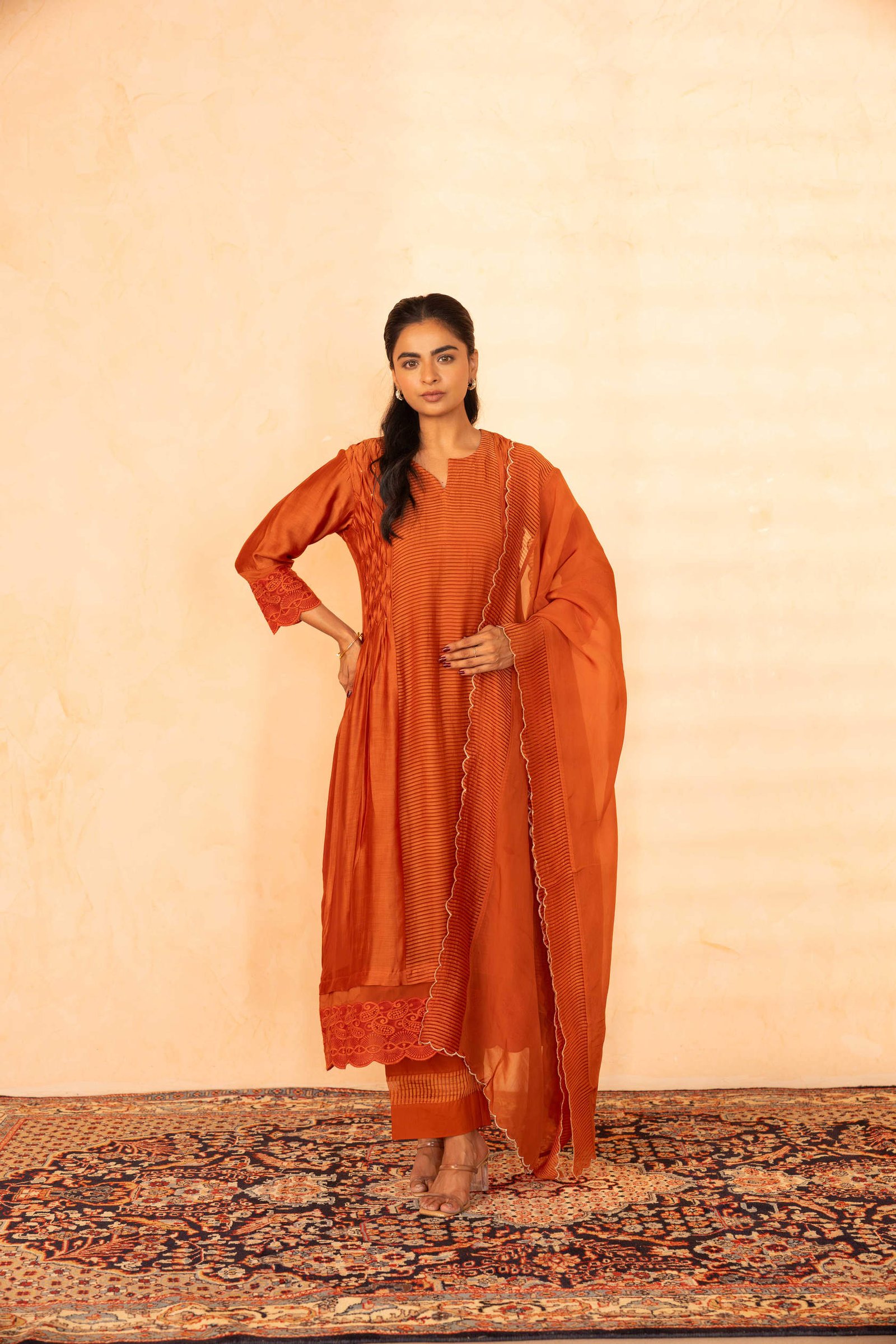 Gulabik Gulposh Suit Set - Rust