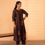 Gulabik Chinar Kurta Pant Set - Coke