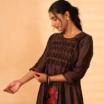 Gulabik Chinar Kurta Pant Set - Coke