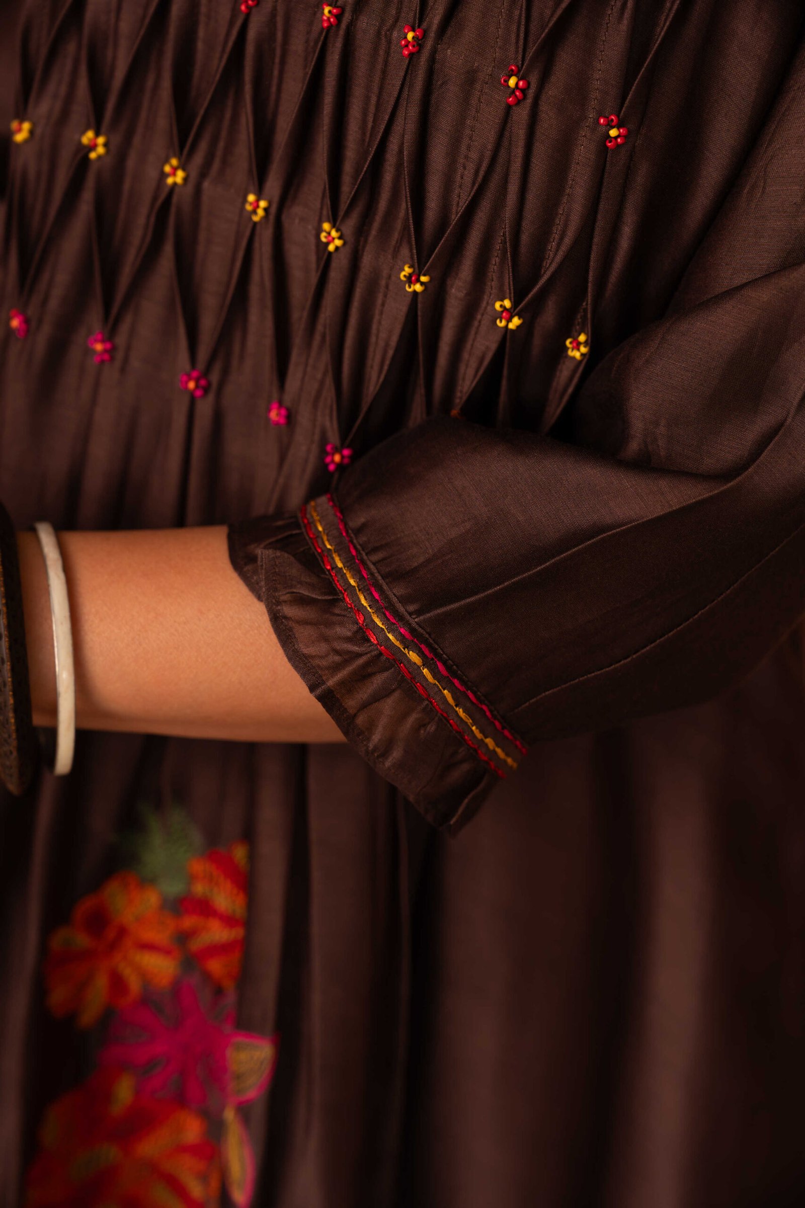 Gulabik Chinar Kurta Pant Set - Coke