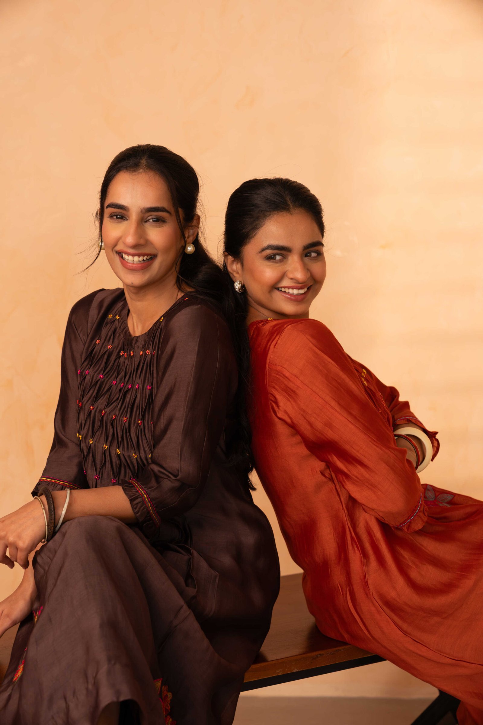 Gulabik Chinar Kurta Pant Set - Coke