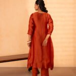 Gulabik Chinar Kurta Pant Set - Rust
