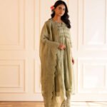 Gulabik Kanak Suit Set - Moss Green
