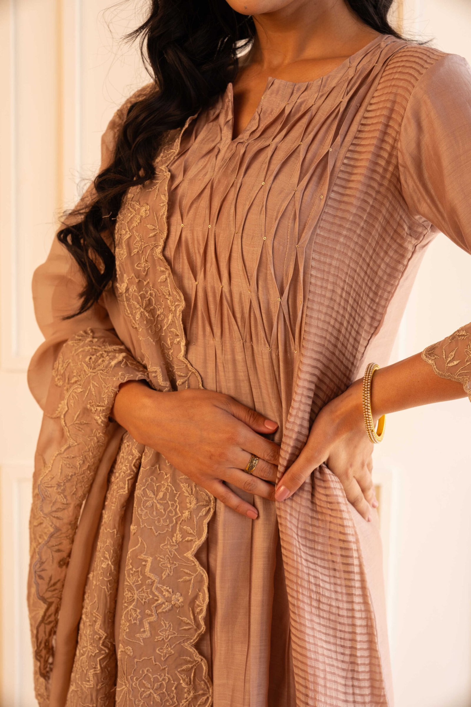Gulabik Kanak Suit Set - Champagne
