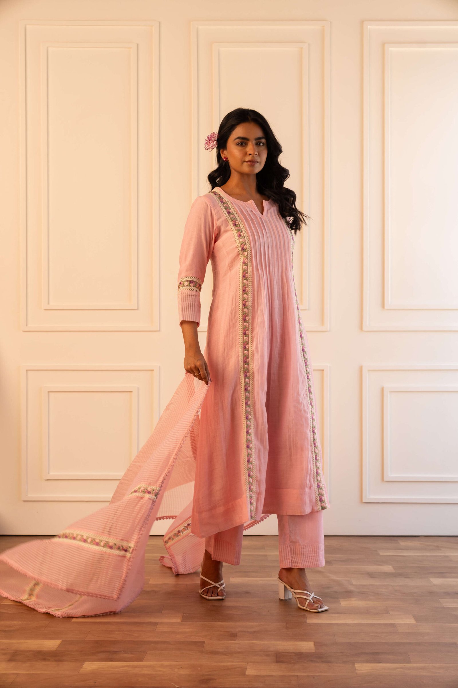Gulabik Mithila Suit Set - Powder Pink