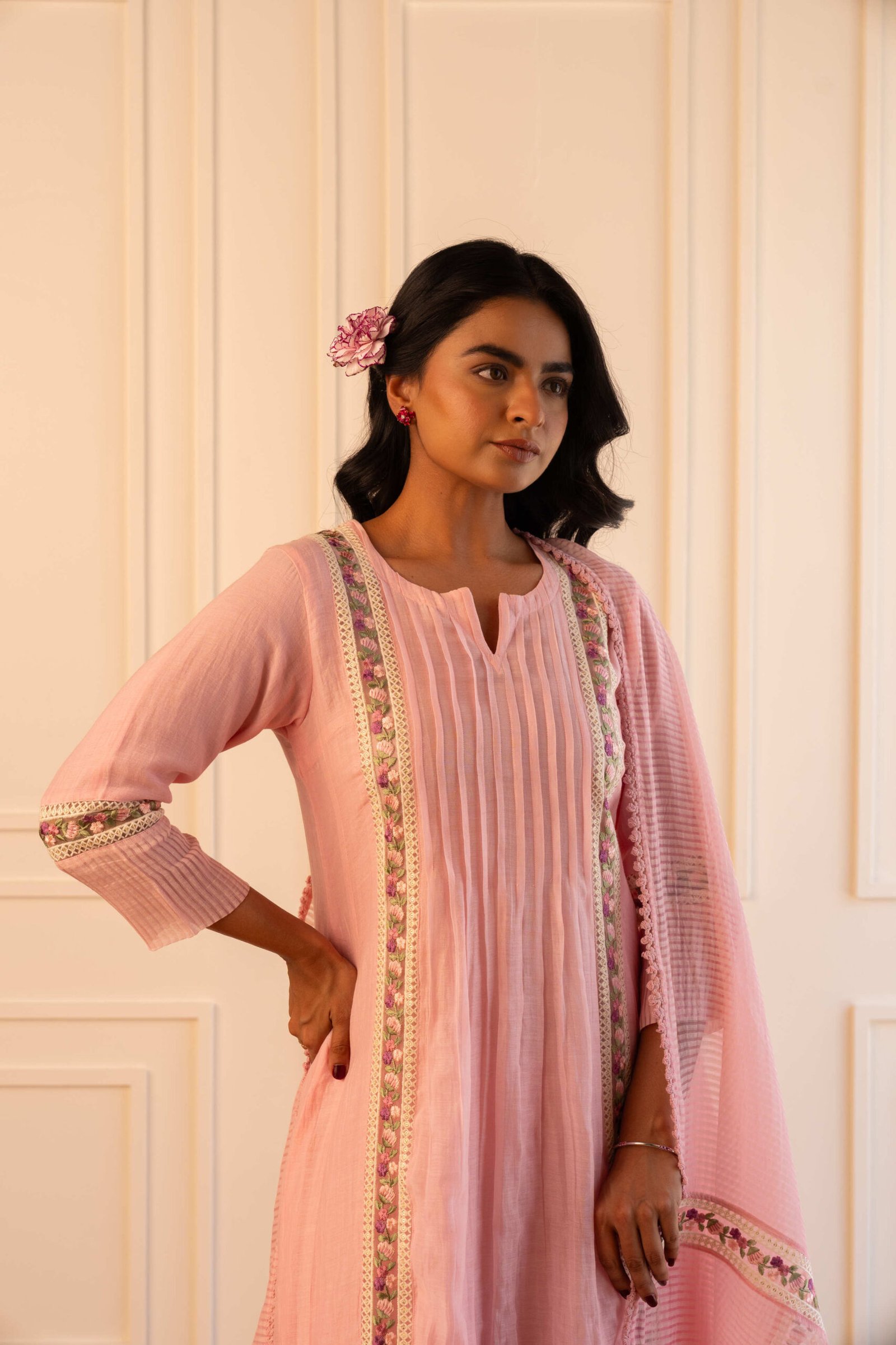Gulabik Mithila Suit Set - Powder Pink