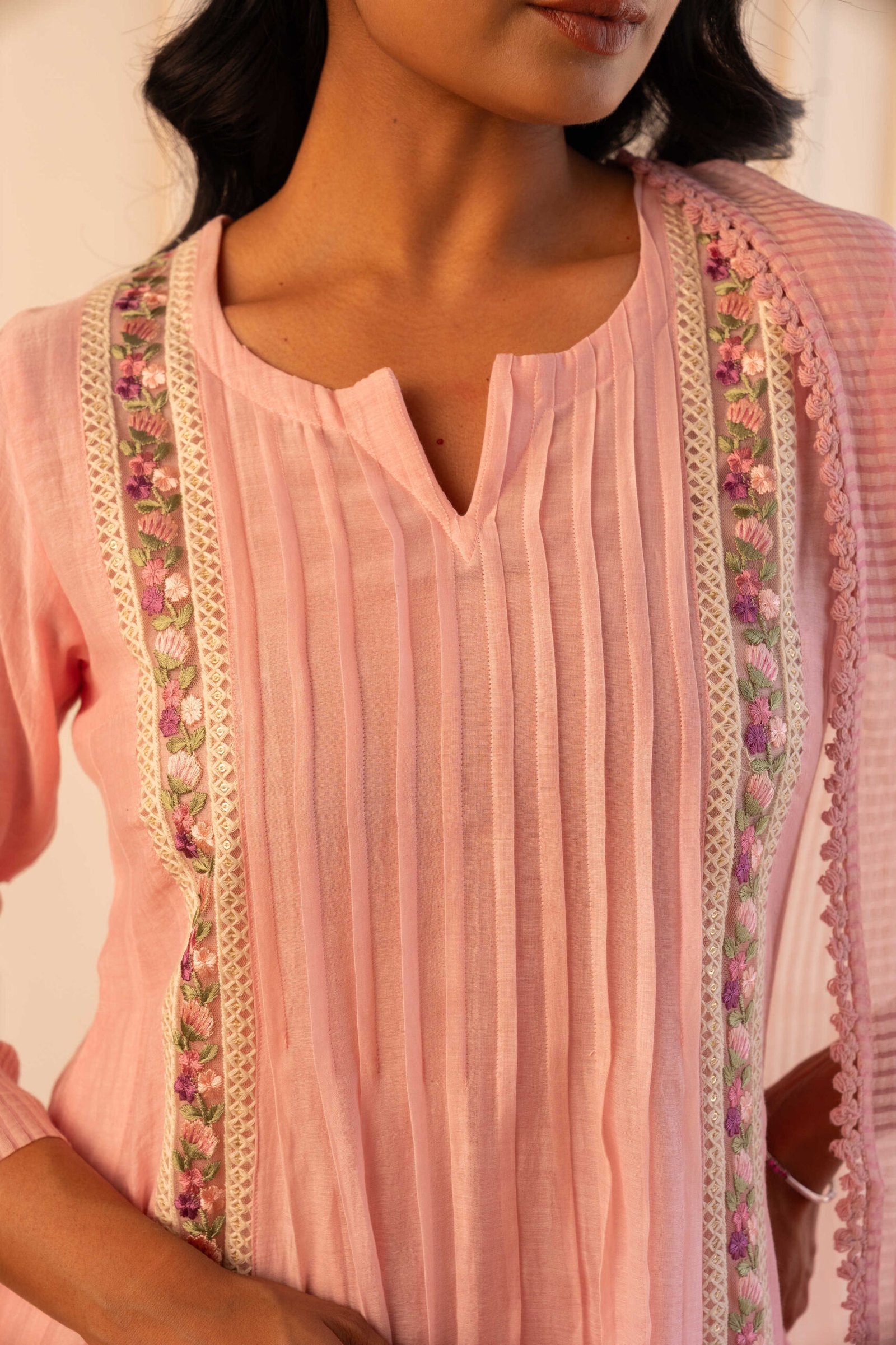 Gulabik Mithila Suit Set - Powder Pink
