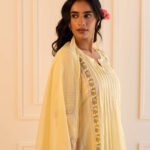 Gulabik Mithila Suit Set - Lemon Yellow