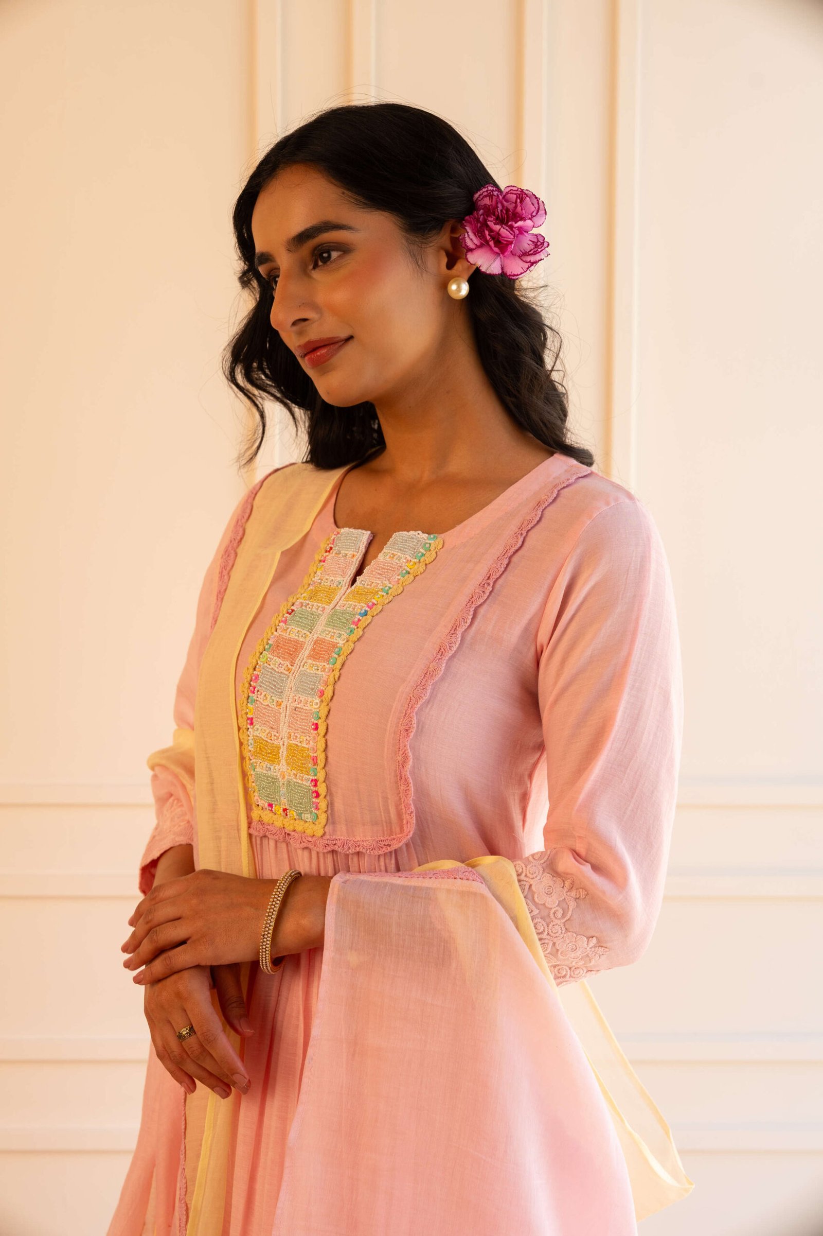 Gulabik Heena Suit Set - Powder Pink