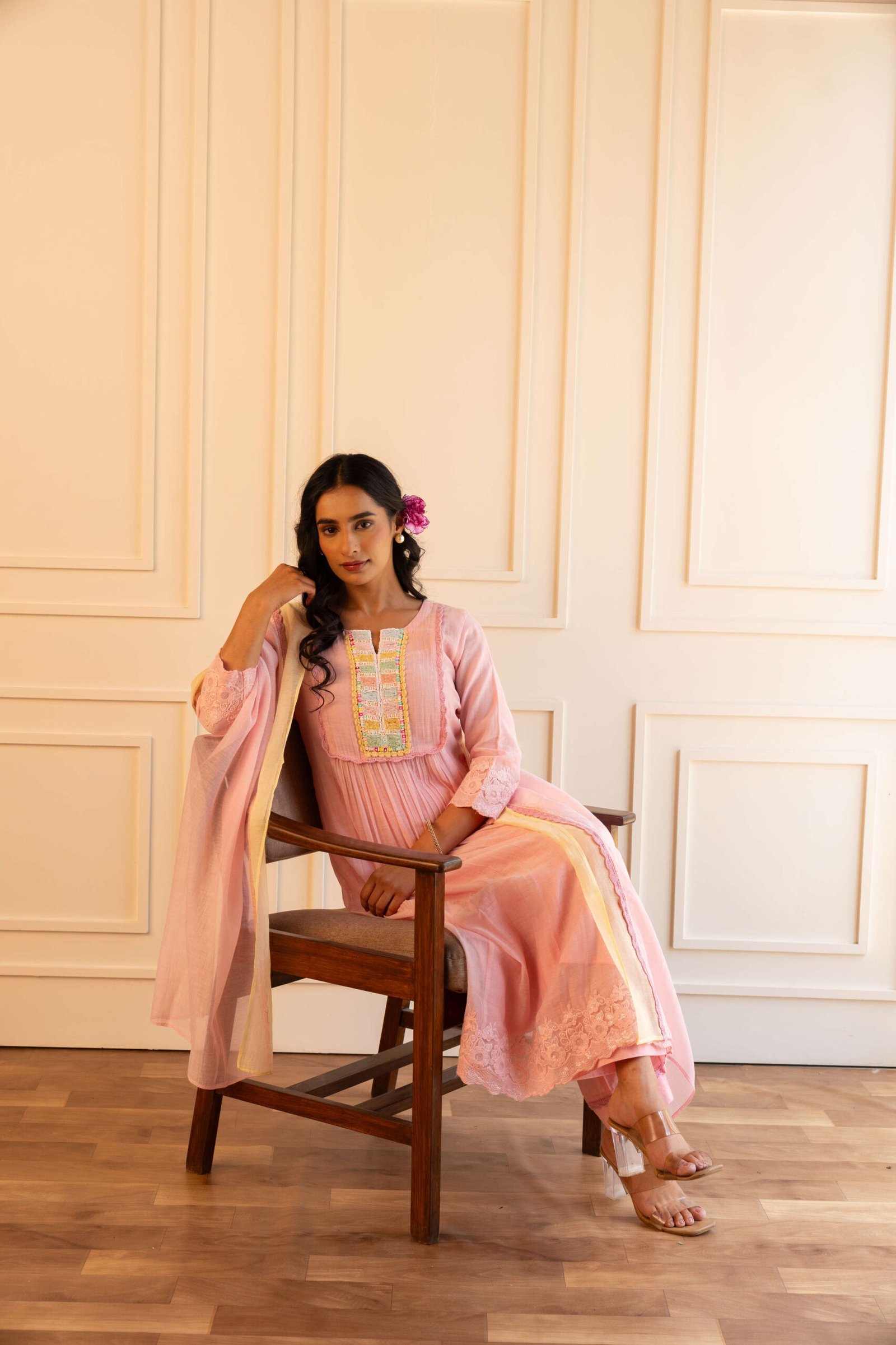 Gulabik Heena Suit Set - Powder Pink