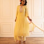 Gulabik Heena Suit Set - Lemon Yellow