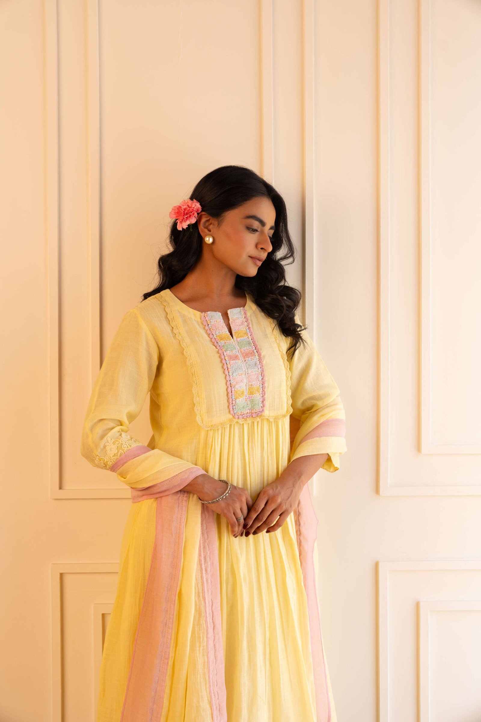 Gulabik Heena Suit Set - Lemon Yellow