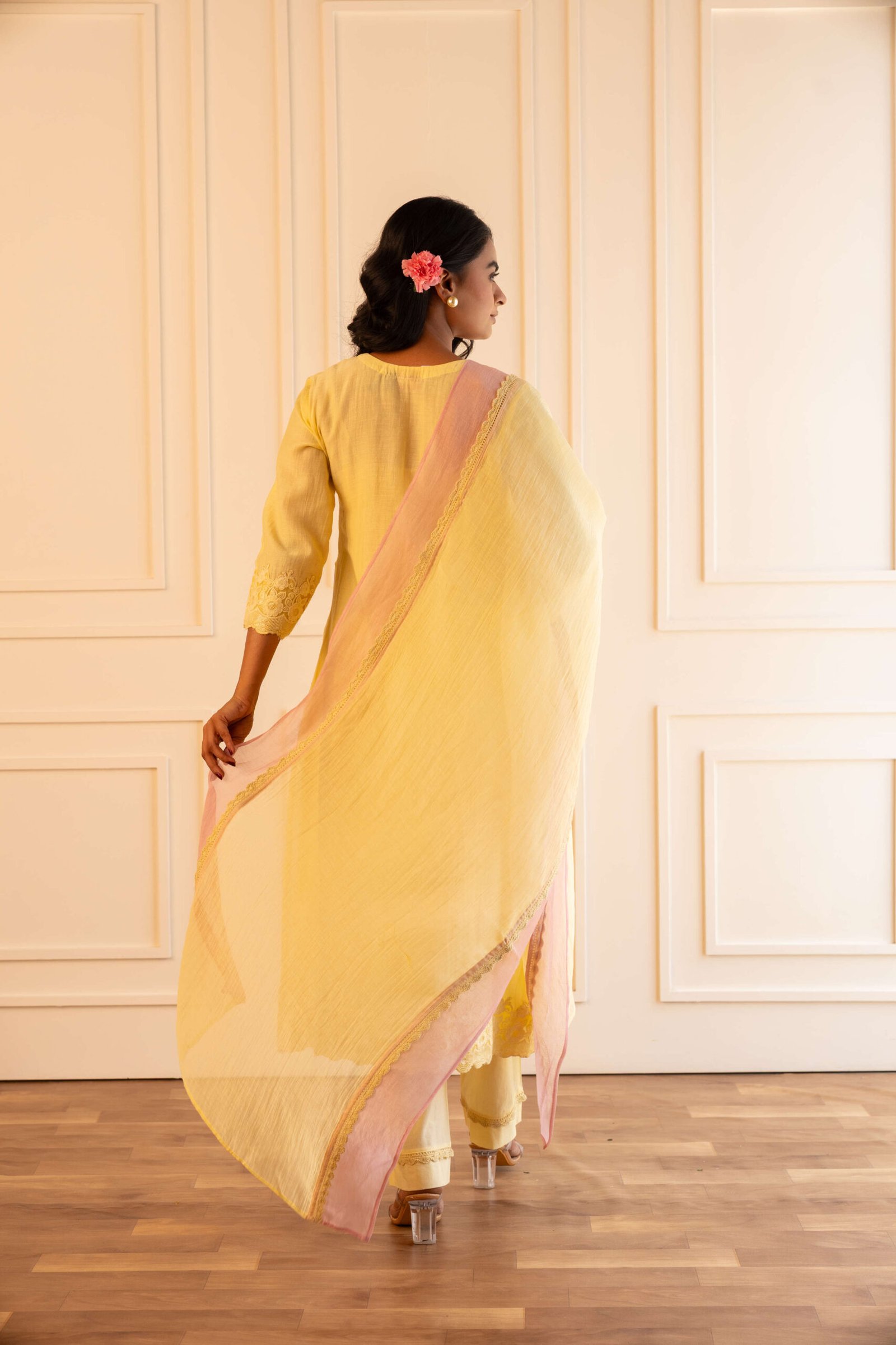 Gulabik Heena Suit Set - Lemon Yellow