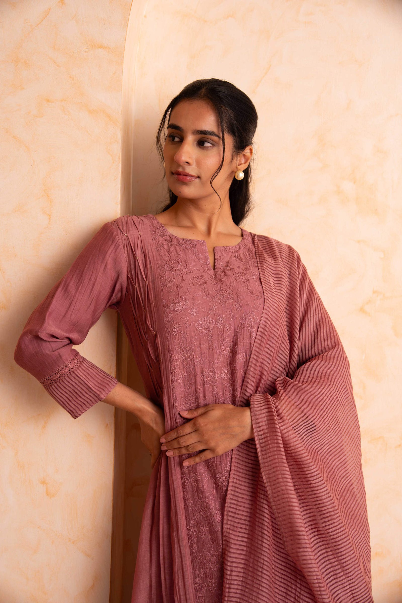 Gulabik Mehak Suit Set - Dusty Rose
