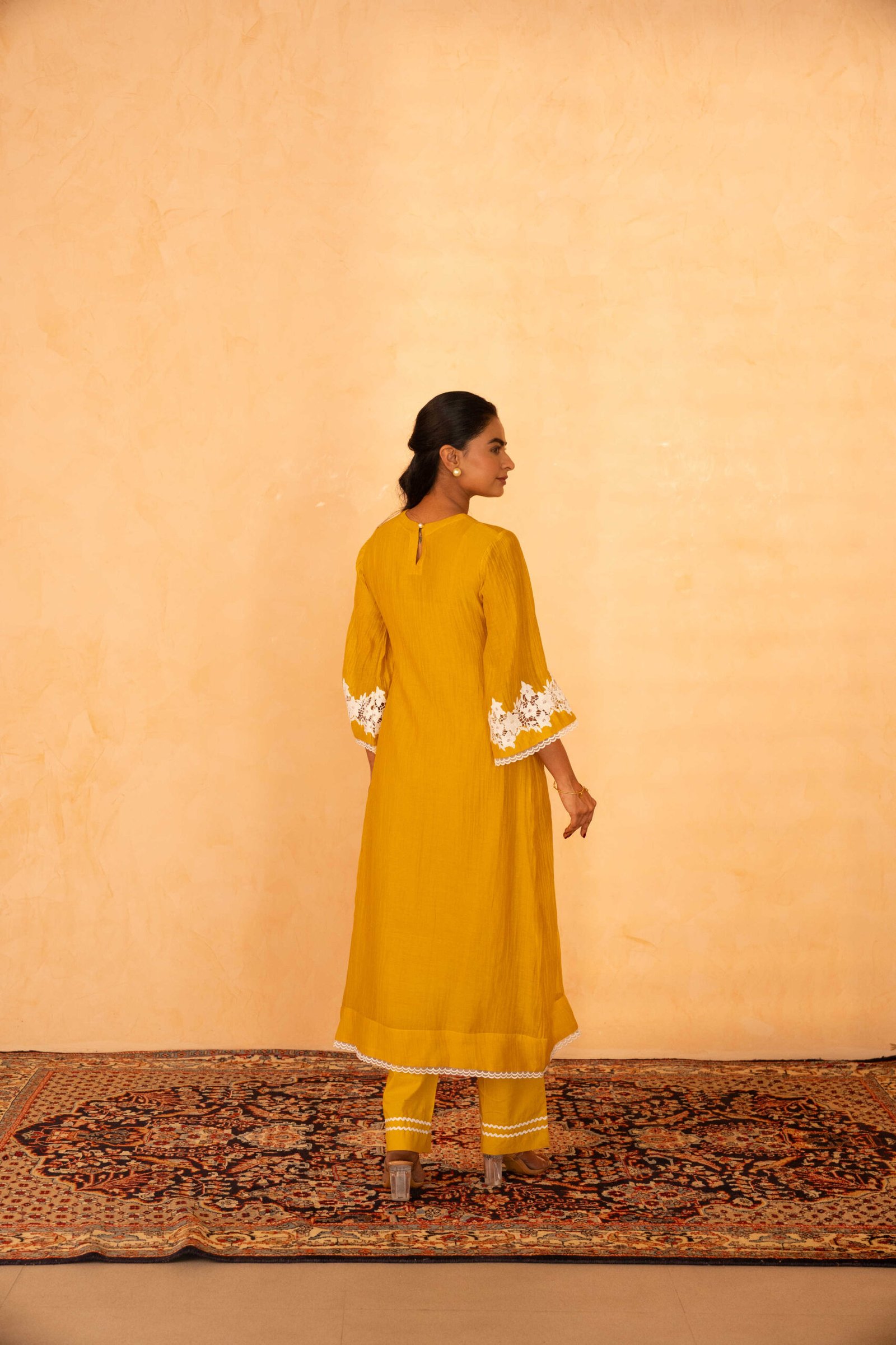 Gulabik Rati Kurta Pant Set - Yellow