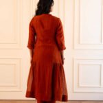 Gulabik Manjari Kurta Pant Set - Rust