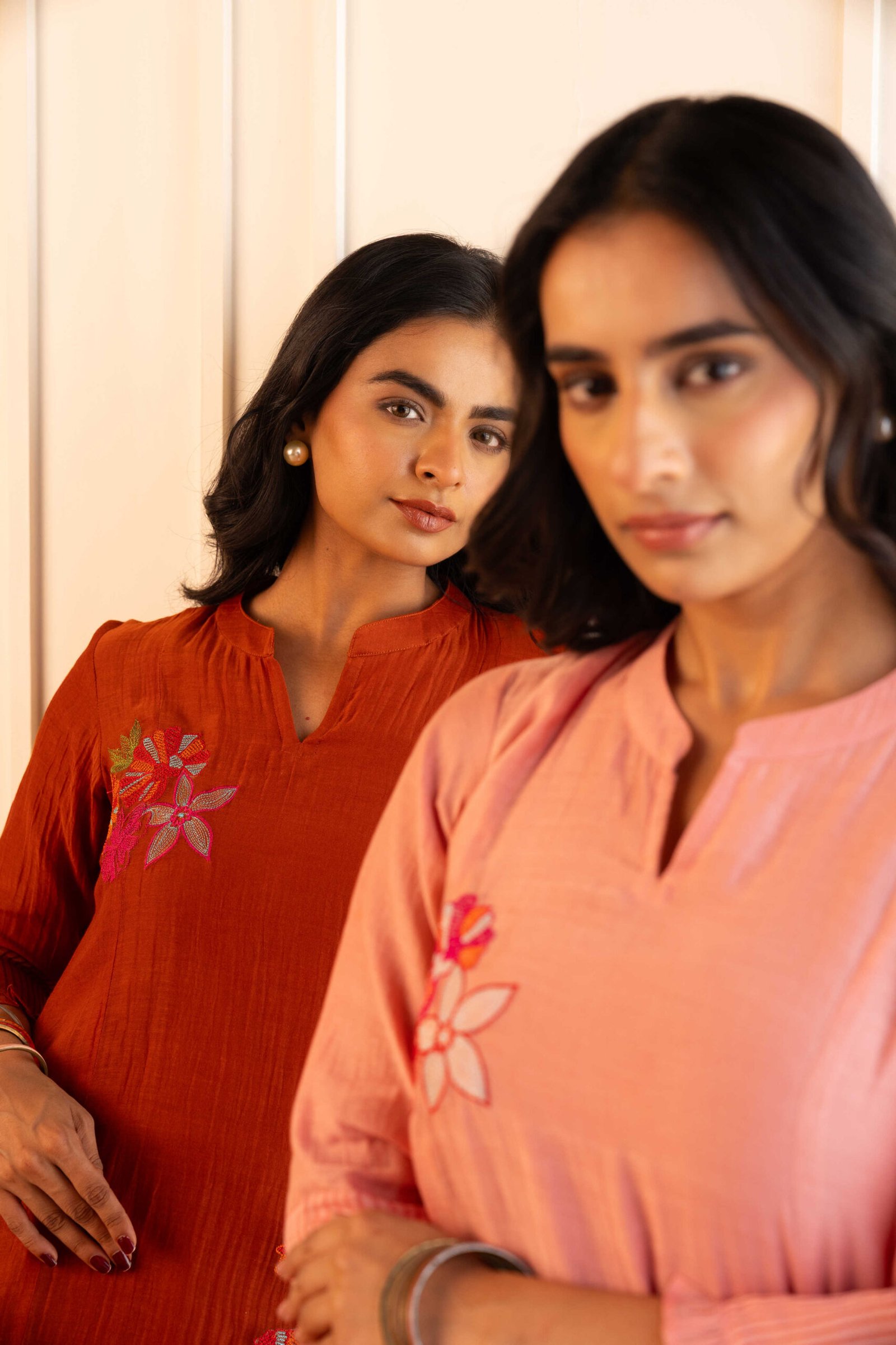 Gulabik Manjari Kurta Pant Set - Rust