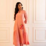 Gulabik Manjari Kurta Pant Set - Peach