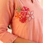 Gulabik Manjari Kurta Pant Set - Peach