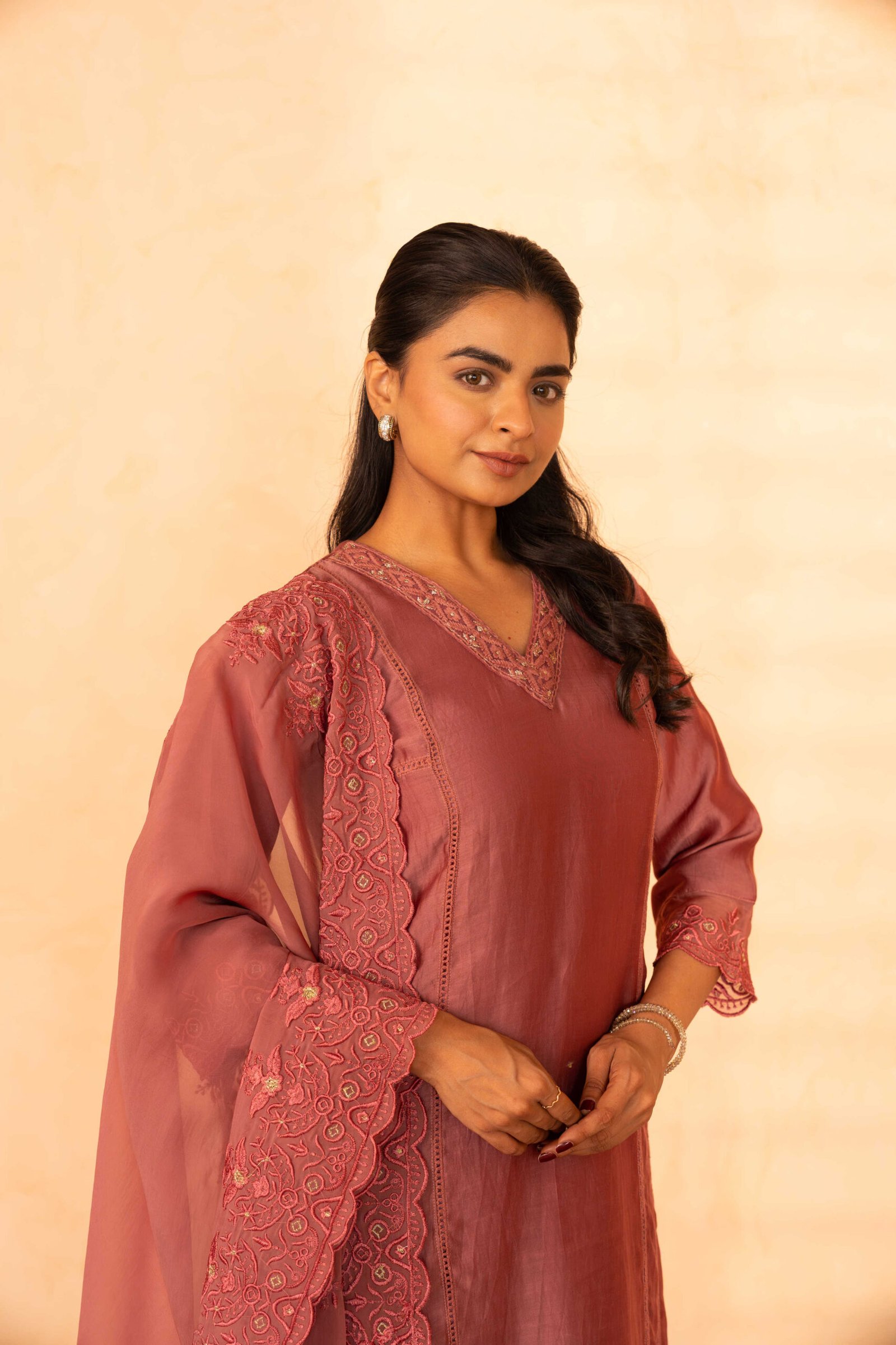 Gulabik Shree Suit Set - Dusty Rose