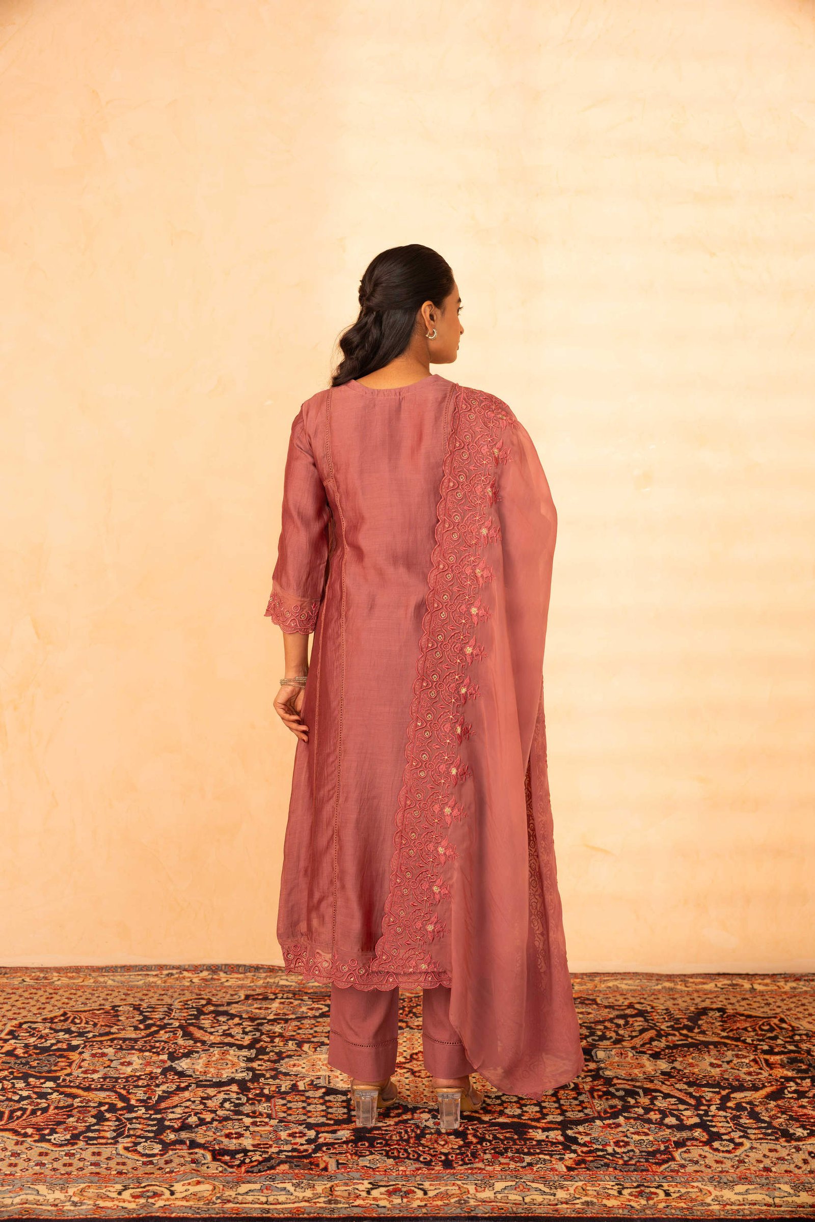 Gulabik Shree Suit Set - Dusty Rose