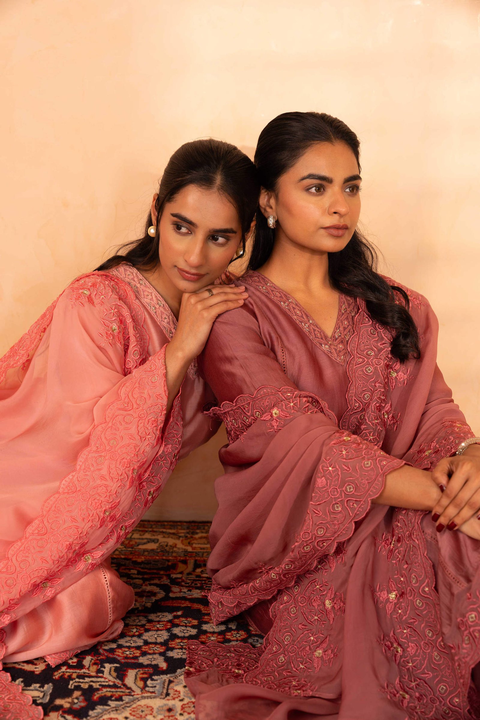 Gulabik Shree Suit Set - Dusty Rose
