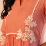 Gulabik Pragya Kurta Pant Set - Peach