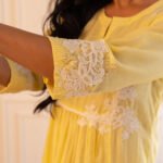Gulabik Pragya Kurta Pant Set - Lemon Yellow
