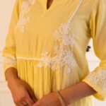 Gulabik Pragya Kurta Pant Set - Lemon Yellow