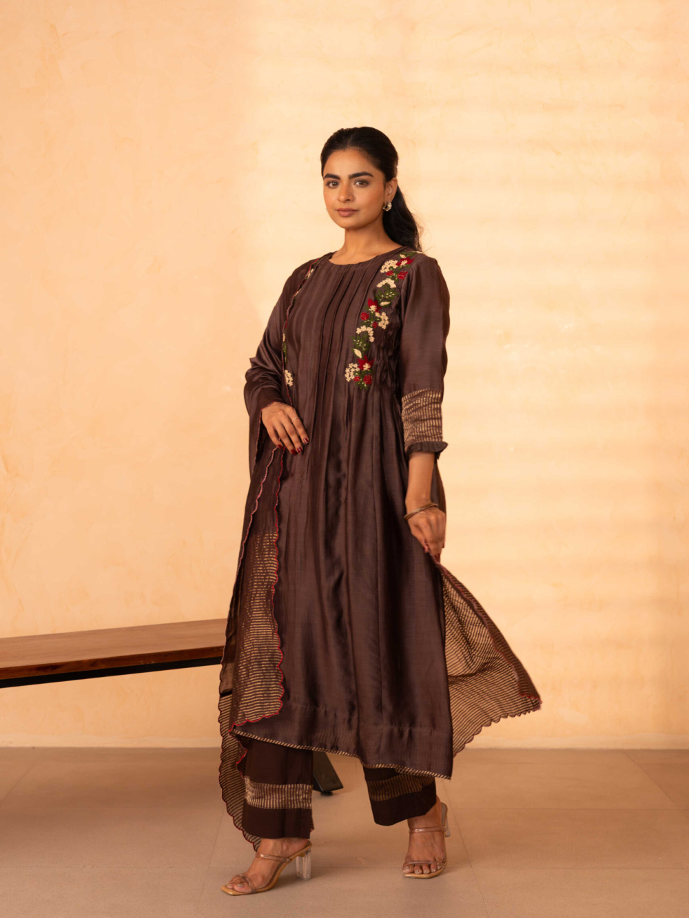 Gulabik Firdaus Suit Set - Coke